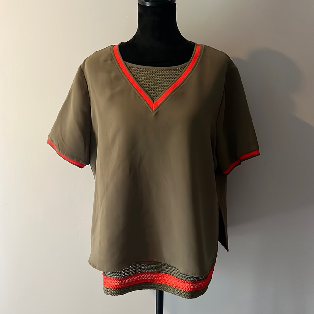 Scotch abs Soda Green and Red/orange blouse